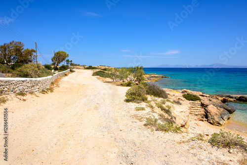 Obraz na płótnie Coastal road on Ano Koufonisi Island. Small Cyclades, Greece w salonie