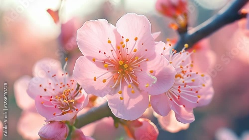4K春日桃花盛开浪漫花朵清新特写
