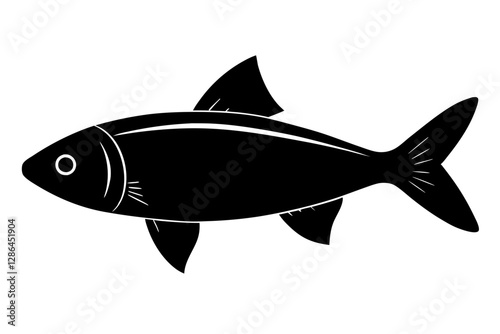 Fish Silhouette Vector | Black Fish Icon Clipart Illustration

