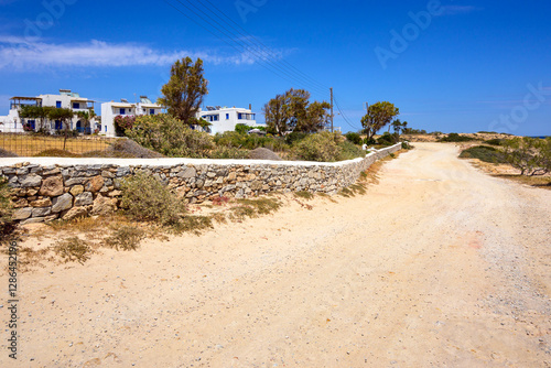 Coastal road on Ano Koufonisi Island. Small Cyclades, Greece