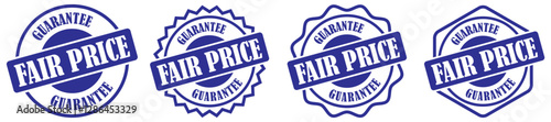 Collection of fair price badge. Exclusive pricing guarantee badge for marketing promotions. Secure best deal verification stamp for fair commerce. Affordable price assurance emblem for business trust.