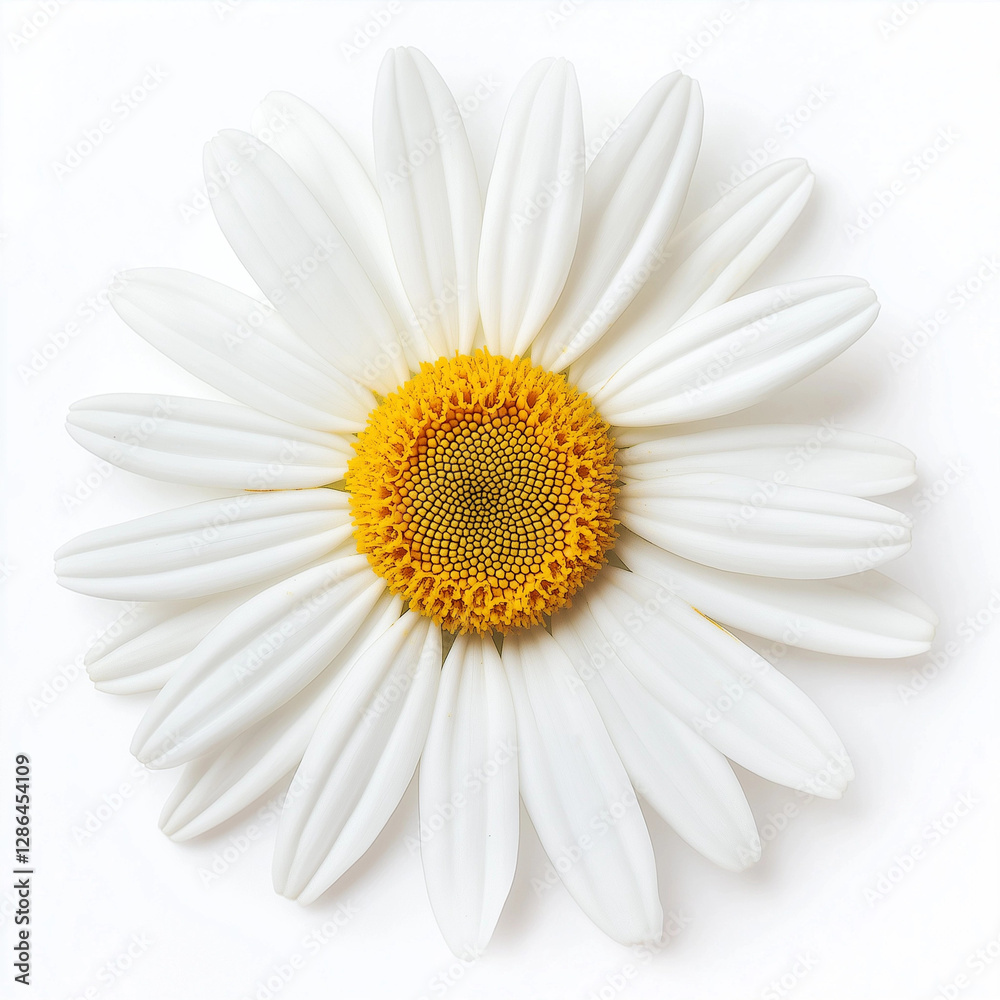 Daisy Flower with Yellow Center Isolated on White Background Daisy Flower with Yellow Center Isolated on White Background