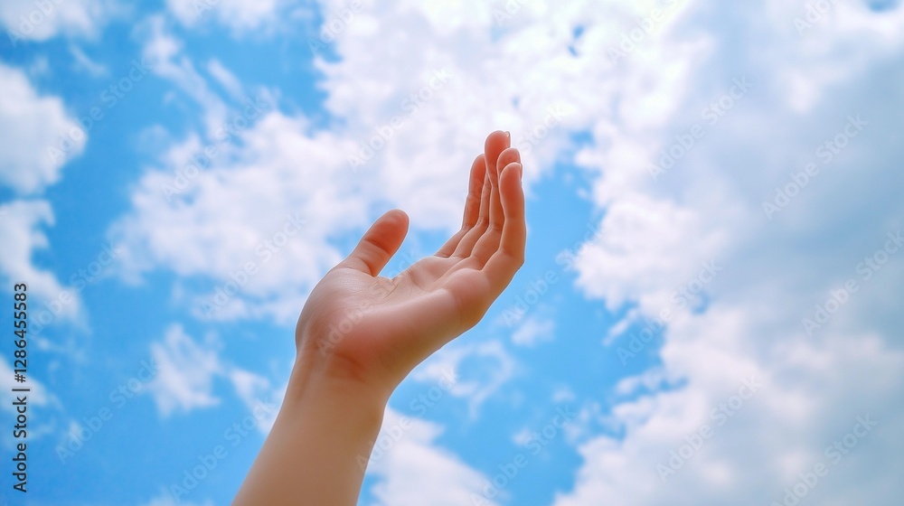 Reaching for the Sky: Hope and Freedom Hand Gesture Reaching for the Sky: Hope and Freedom Hand Gesture