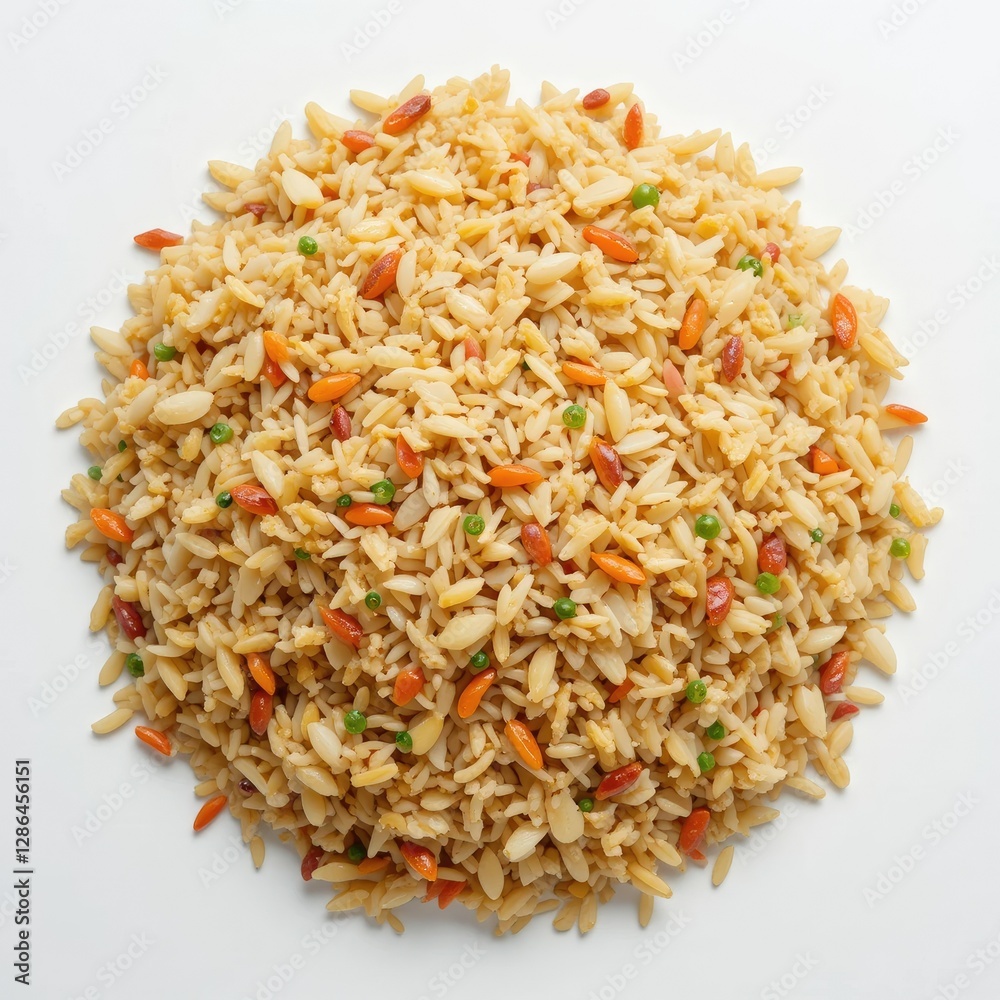 Traditional Mexican rice served with green peas Traditional Mexican rice served with green peas