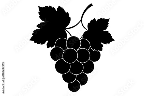 Grapes Silhouette Vector Illustration - Fruit and Nature Design