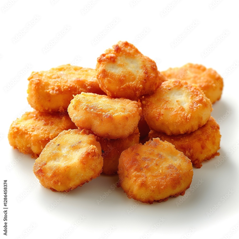 A delicious stack of golden chicken nuggets, perfect for dipping and sharing. A delicious stack of golden chicken nuggets, perfect for dipping and sharing.