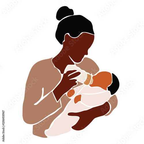 Black woman nursing her new born baby
