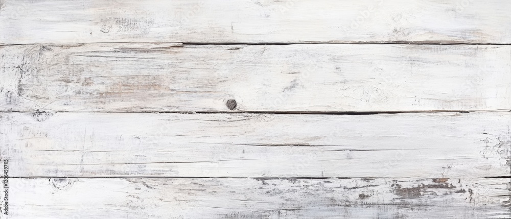 Obraz premium Weathered white wooden planks background for rustic design, farmhouse decor, and home improvement projects. High-quality texture for creative use.