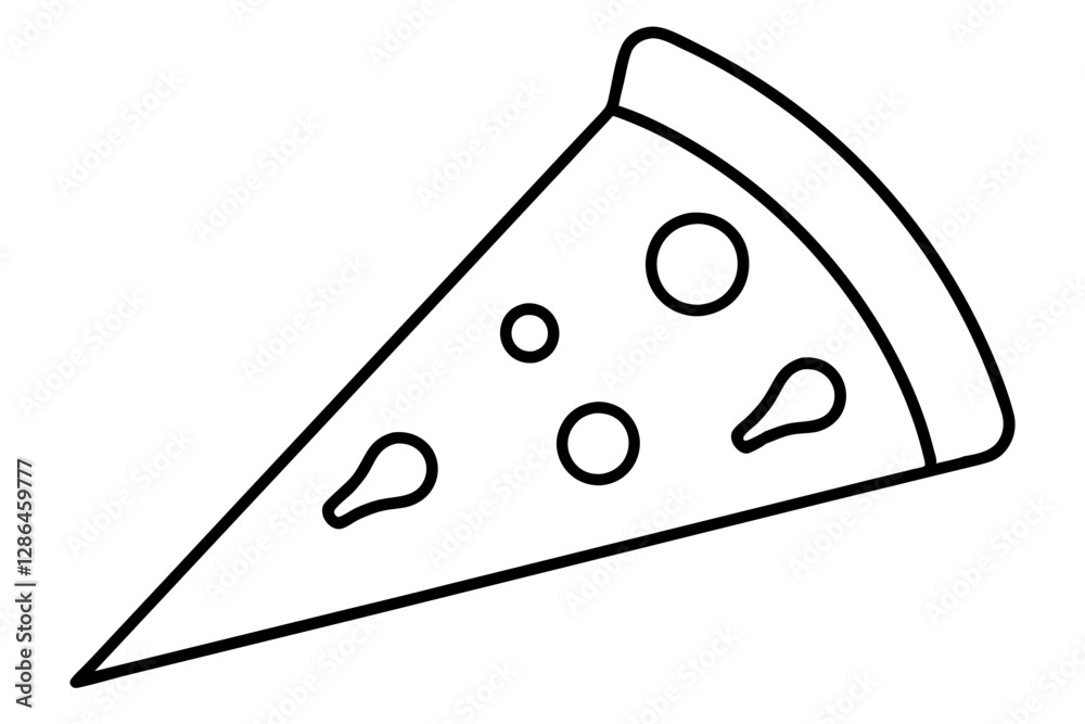 Line Art Pizza Slice for Fast Food Branding - SVG Design Line Art Pizza Slice for Fast Food Branding - SVG Design