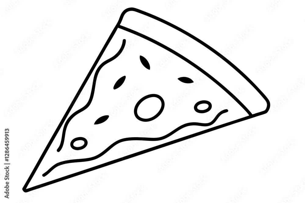 Line Art Pizza Slice for Fast Food Branding - SVG Design Line Art Pizza Slice for Fast Food Branding - SVG Design