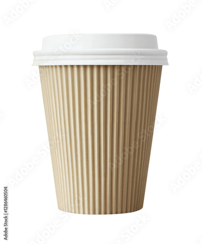 Wallpaper Mural Disposable paper coffee cup with a white lid, perfect for hot drinks and takeaway beverages, isolated on white background Torontodigital.ca