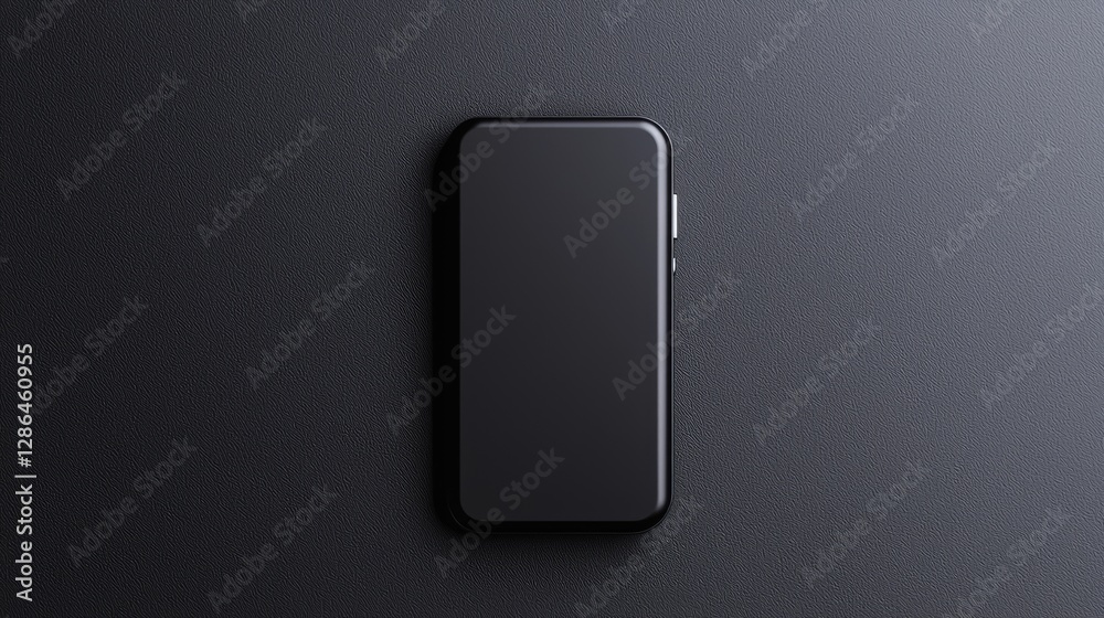 Black smartphone mockup, dark background, app design Black smartphone mockup, dark background, app design