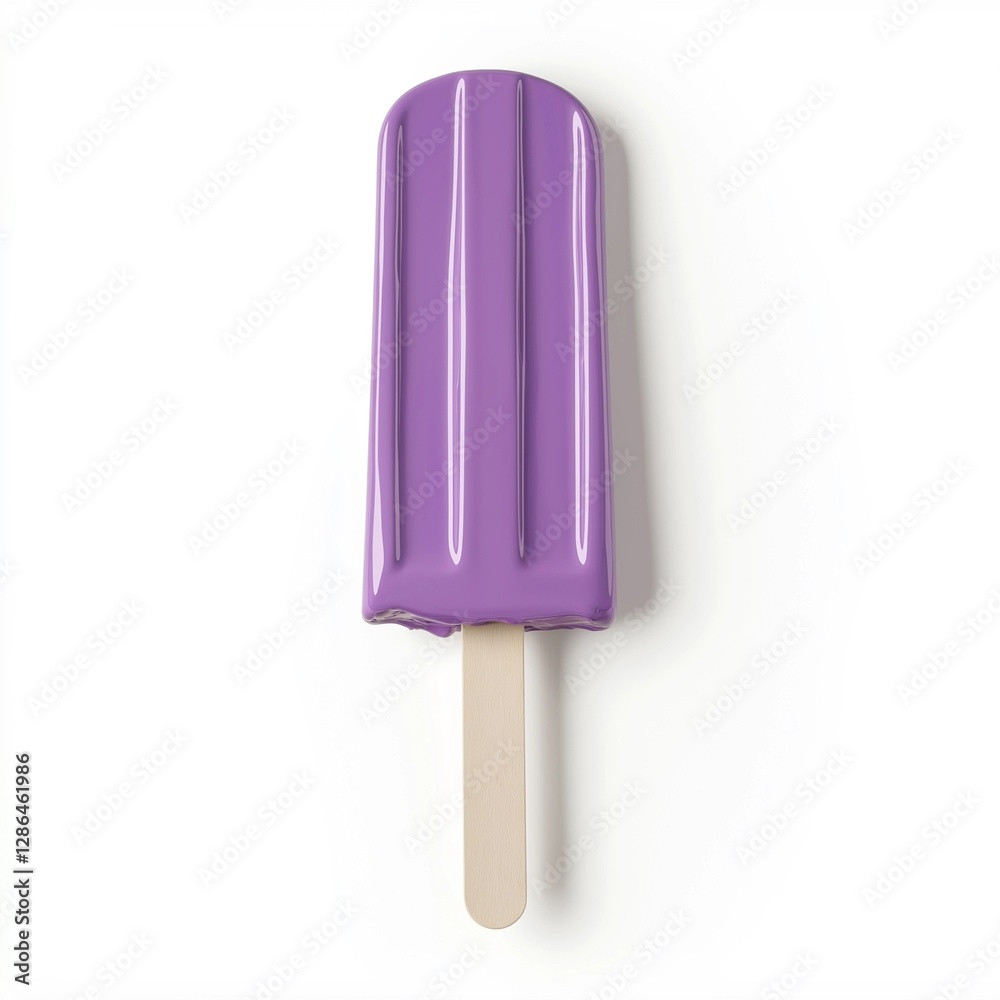 Purple Popsicle Isolated on a White Background Purple Popsicle Isolated on a White Background