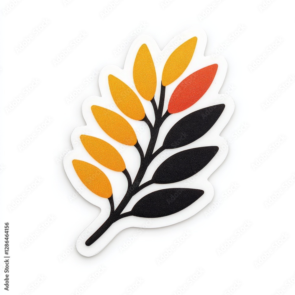 Minimalist stylized autumn leaf in warm orange and black tones symbolizing seasonal change in artistic nature inspired vector design for modern decor and digital use Minimalist stylized autumn leaf in warm orange and black tones symbolizing seasonal change in artistic nature inspired vector design for modern decor and digital use