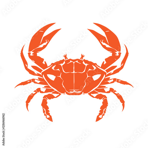 Minimal and abstract logo of crab vector silhouette seafood design symbol illustration.