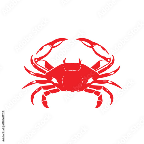 Minimal and abstract logo of crab vector silhouette seafood design symbol illustration.