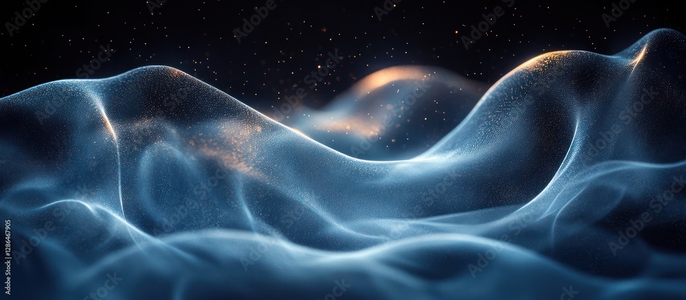 Obraz premium Abstract blue and gold wave texture.