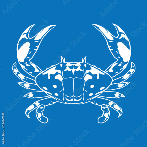 Minimal and abstract logo of crab vector silhouette seafood design symbol illustration.