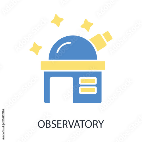 Observatory icon. vector.Editable stroke.linear style sign for use web design,logo.Symbol illustration.