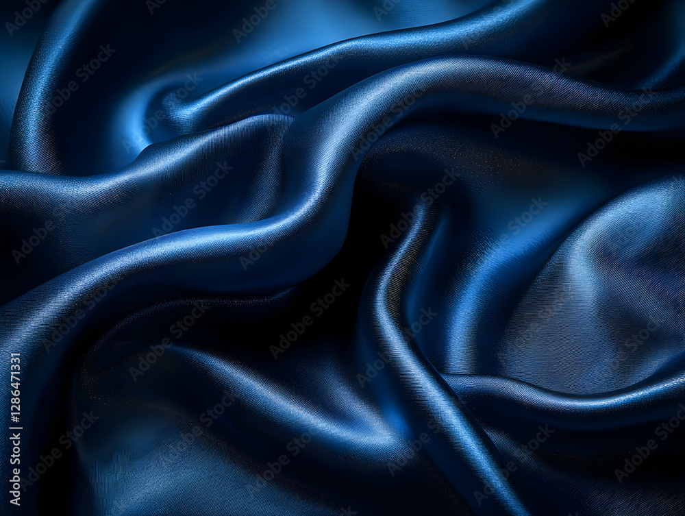 Obraz premium Deep Blue Satin Drape Abstract Background