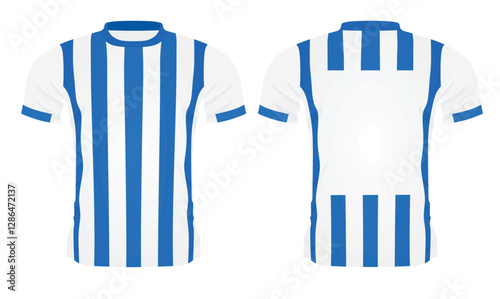 Soccer blue and white jersey. vector illustration