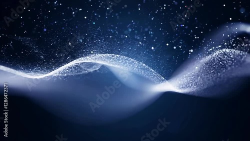 Delve into a captivating display of flowing light and shimmering particles set against a dark backdrop, creating an enchanting atmosphere that engages the senses.