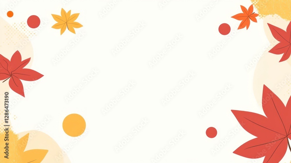 Autumn Leaves Design Simple Minimalist Background Red Orange Yellow Autumn Leaves Design Simple Minimalist Background Red Orange Yellow