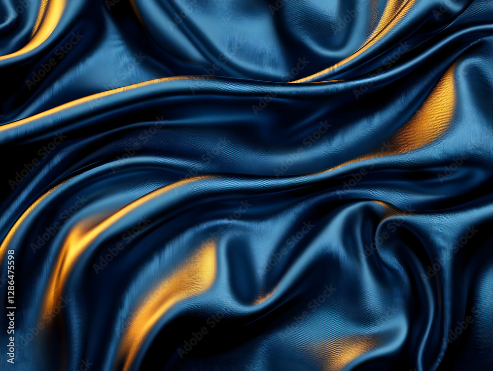 Obraz premium Dark Blue Silk Drape 3D Illustration