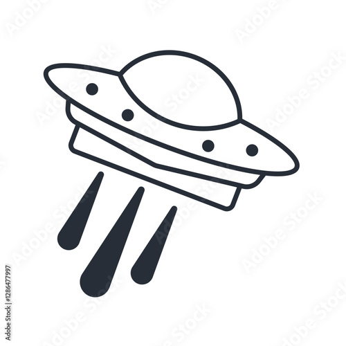 flying saucer icon. vector.Editable stroke.linear style sign for use web design,logo.Symbol illustration.