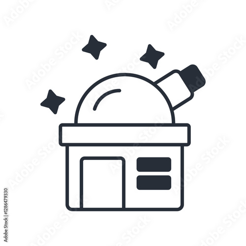 Observatory icon. vector.Editable stroke.linear style sign for use web design,logo.Symbol illustration.