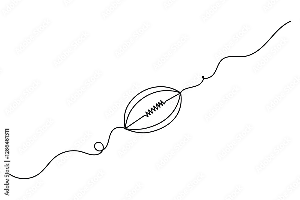 Obraz premium Football continuous one line art drawing style outline vector illustration