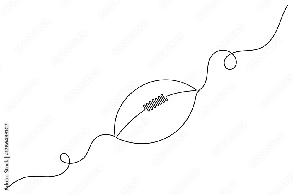 Fototapeta premium Football continuous one line art drawing style outline vector illustration