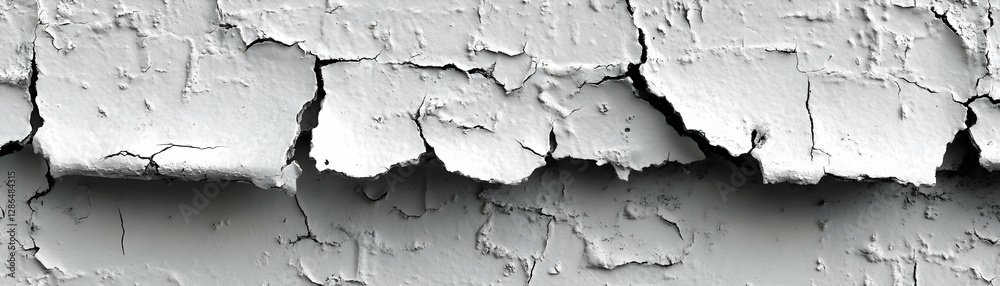 Obraz premium Cracked White Paint Texture Background Image