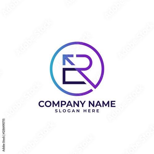 Unique R lettermark with an integrated arrow pointing upwards, symbolizing growth, progress, or forward direction. Ideal for financial institutions, tech startups, or ambitious brands. Vector.