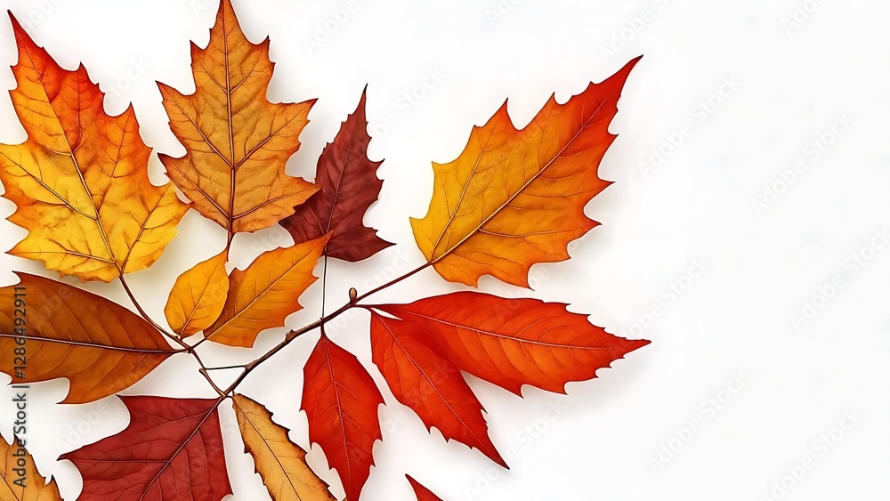 Fototapeta premium Autumn Leaves: Orange, Red, and Yellow Foliage