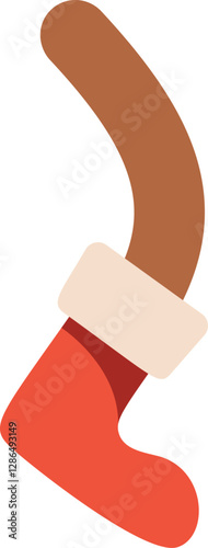 Reindeer feet in red stockings vector illustration