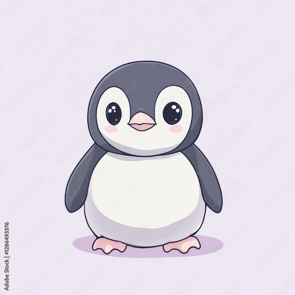Obraz premium Simple illustration of a baby humboldt penguin