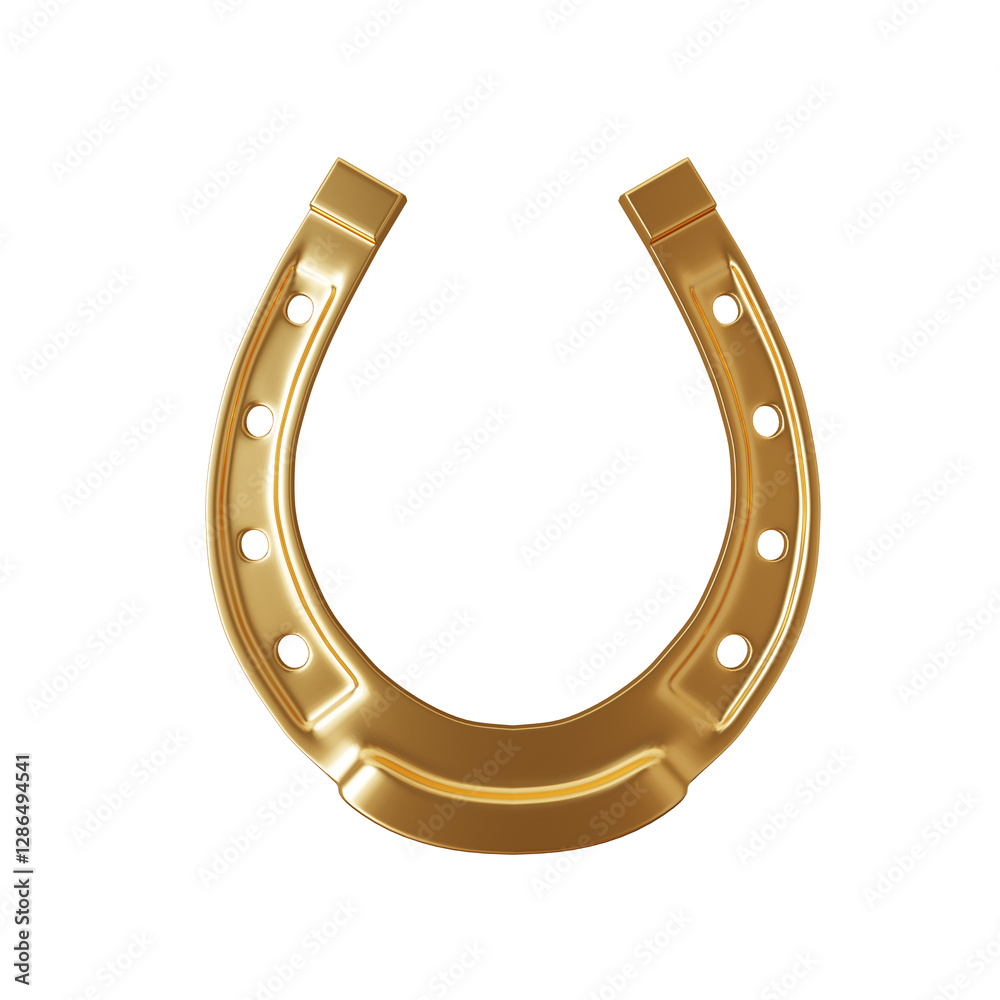 Golden horseshoe isolated on white background. 3d-rendering Golden horseshoe isolated on white background. 3d-rendering