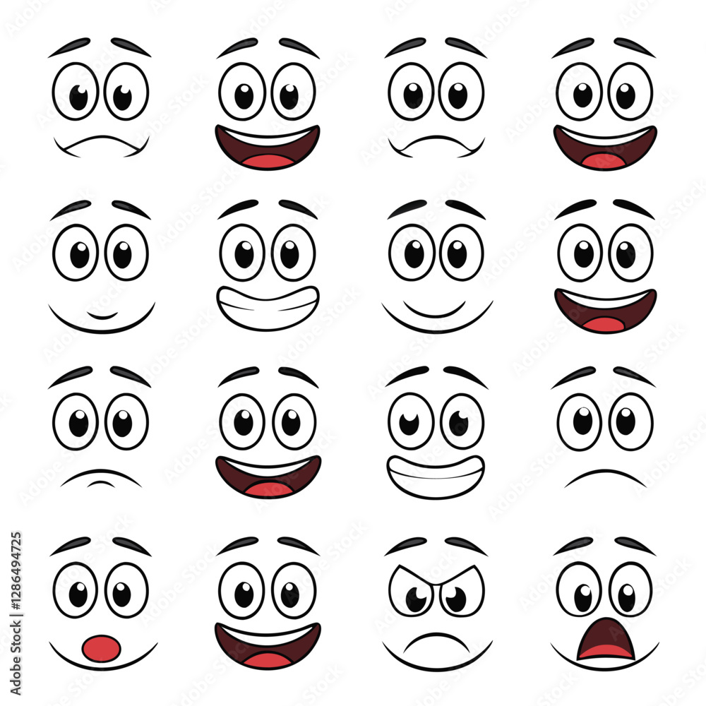 Fototapeta premium set of funny faces