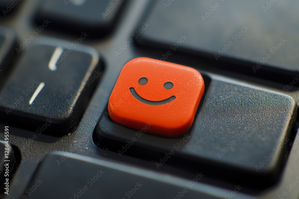 Happy button on a keyboard