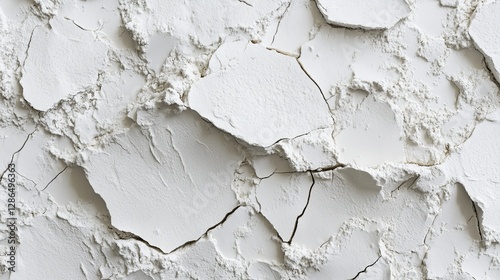 Ultra detailed 3D macro shot top down view of brittle white chalk texture capturing its fine powdery surface with high realism The image highlights subtle cracks tiny chips and dispersed dust