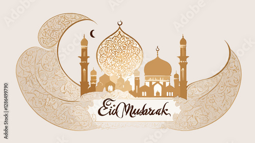 eid mubarak ,calligraphic design vector
