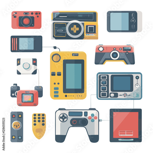 gadget, device, technology, background, modern, digital, vector, 3d, illustration, phone, electronic, mobile, headphones, wireless, equipment, headphone, headset, computer, design, object, hardware, s