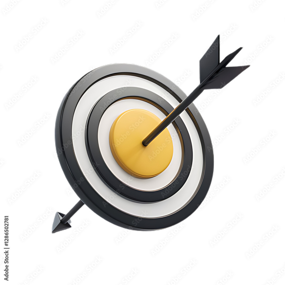yellow target with arrow 3d render icon isolated on transparent background cutout target arrow dart success business accuracy goal center dartboard aiming yellow target with arrow 3d render icon isolated on transparent background cutout target arrow dart success business accuracy goal center dartboard aiming