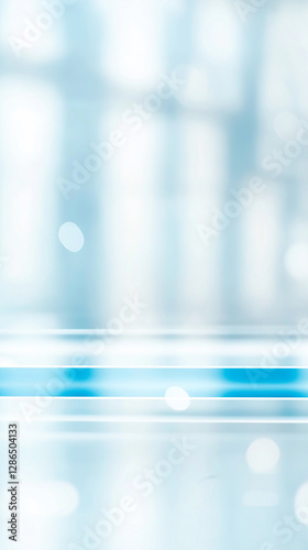 Futuristic hospital background with soft lighting. High-tech medical setting for innovation in healthcare. Ideal for research materials, clinical presentations, and digital medical concepts
