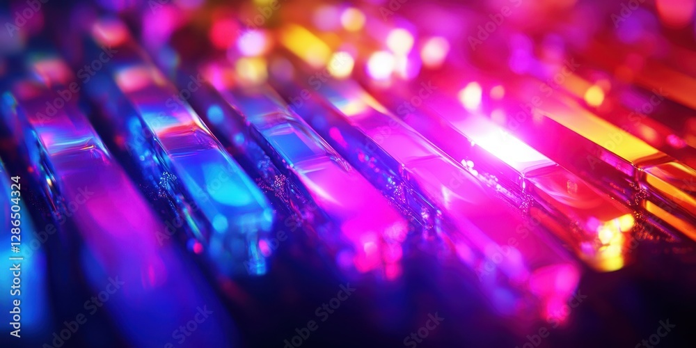 Obraz premium A vibrant display of colorful lights illuminating the surroundings, creating a captivating and festive atmosphere perfect for celebrations and events.