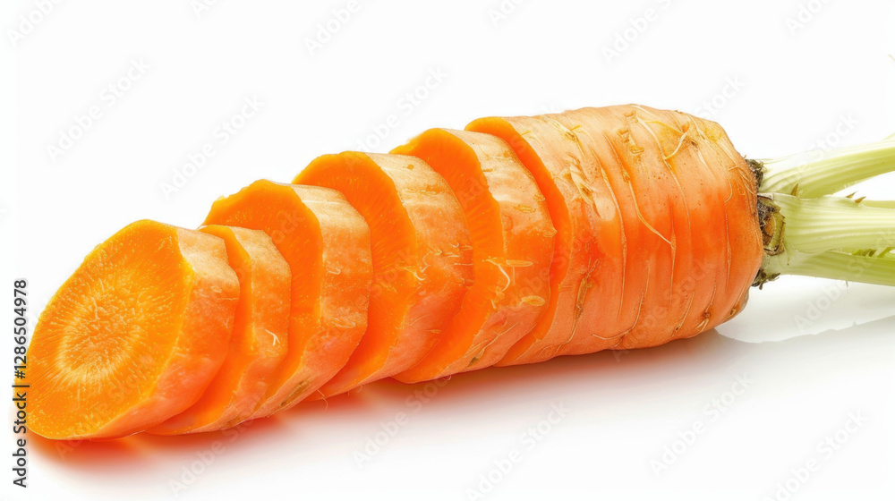 sliced carrot isolated on white background