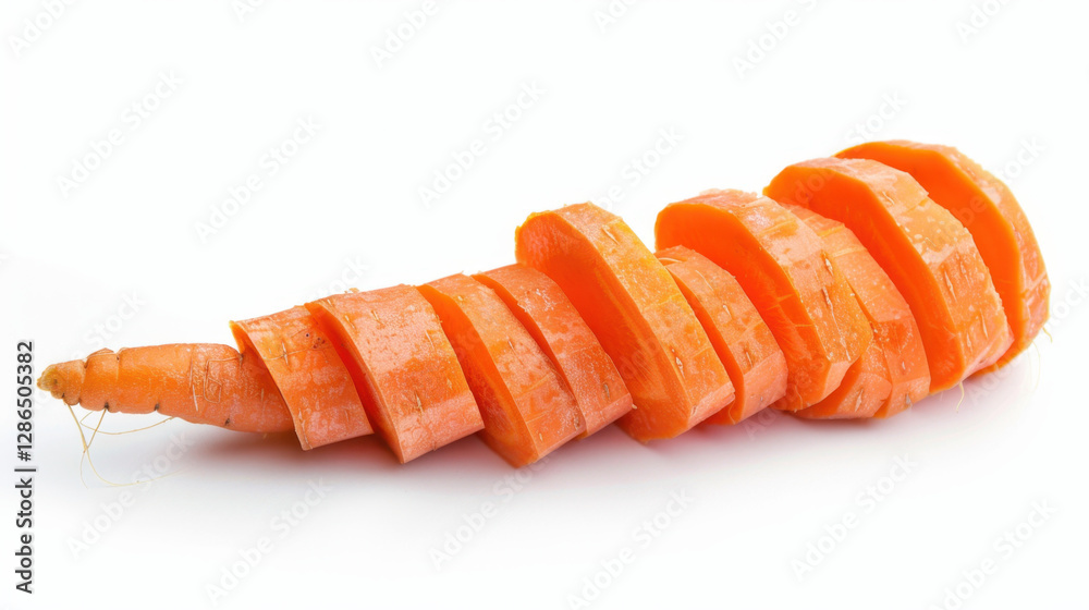 sliced carrot isolated on white background sliced carrot isolated on white background