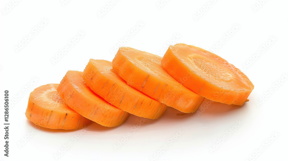 sliced carrot isolated on white background sliced carrot isolated on white background