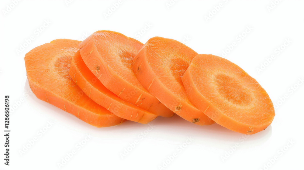 sliced carrot isolated on white background sliced carrot isolated on white background